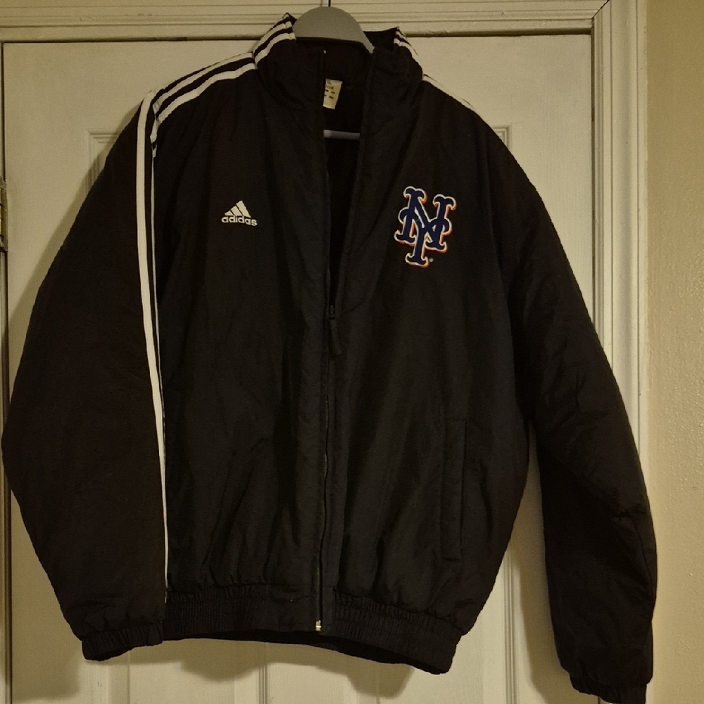Adidas Black Jacket with NY METS Emblem